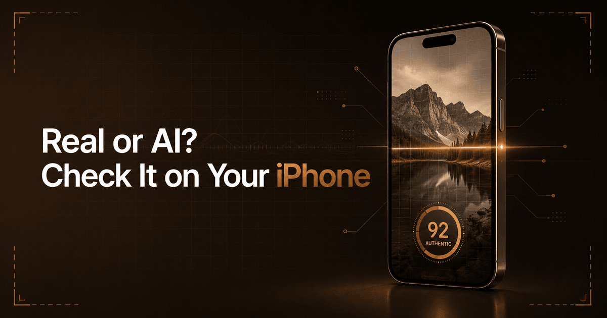 Checking whether a photo is real or AI, privately on an iPhone