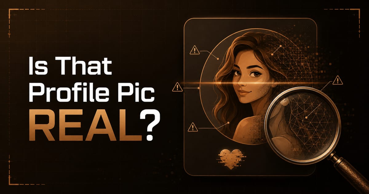 Checking whether a dating profile picture is AI-generated on iPhone